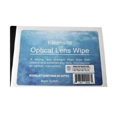 Kleensite Optical Lens Wipes, 4'' x 6'', 10 books of 50 sheets each, Made in USA