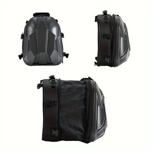 1PCS Carbon Fiber Motorcycle Backpack Helmet Bag 15-20L Hard Shell Crossbody Bag - Picture 11 of 12