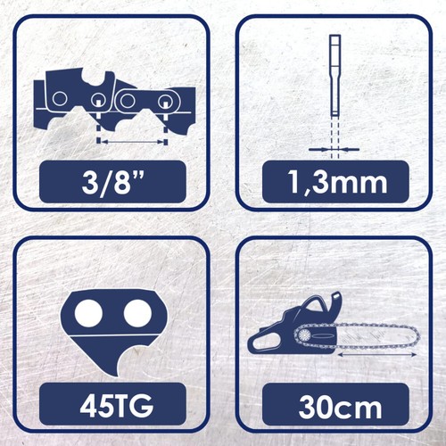 4x Sägekette 30cm 45TG 3/8 LP 1,3 mm für Stihl Dolmar Bosch Makita Einhell NEU - Bild 10 von 14