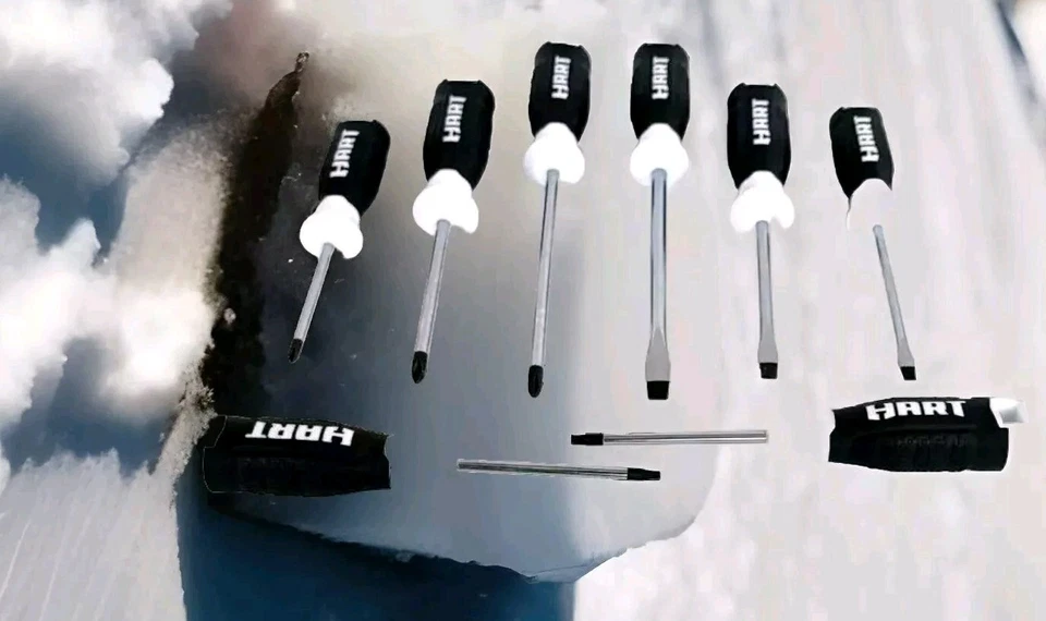 8 Destornilladores Hart. Acero endurecido, magnético, dif. tallas.Philips,Plano,Torx Foto 2 de 4