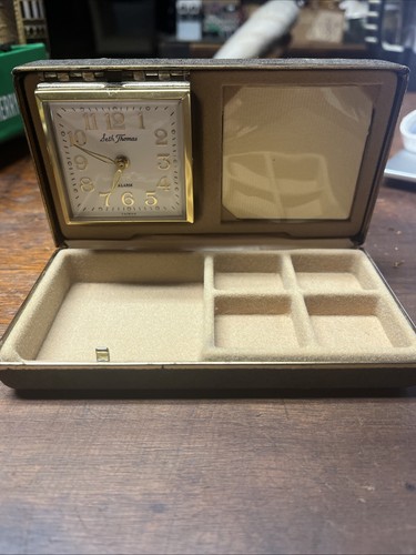 Vintage Seth Thomas Alarm Clock With Jewelry Storage & Picture Frame - Picture 2 of 6