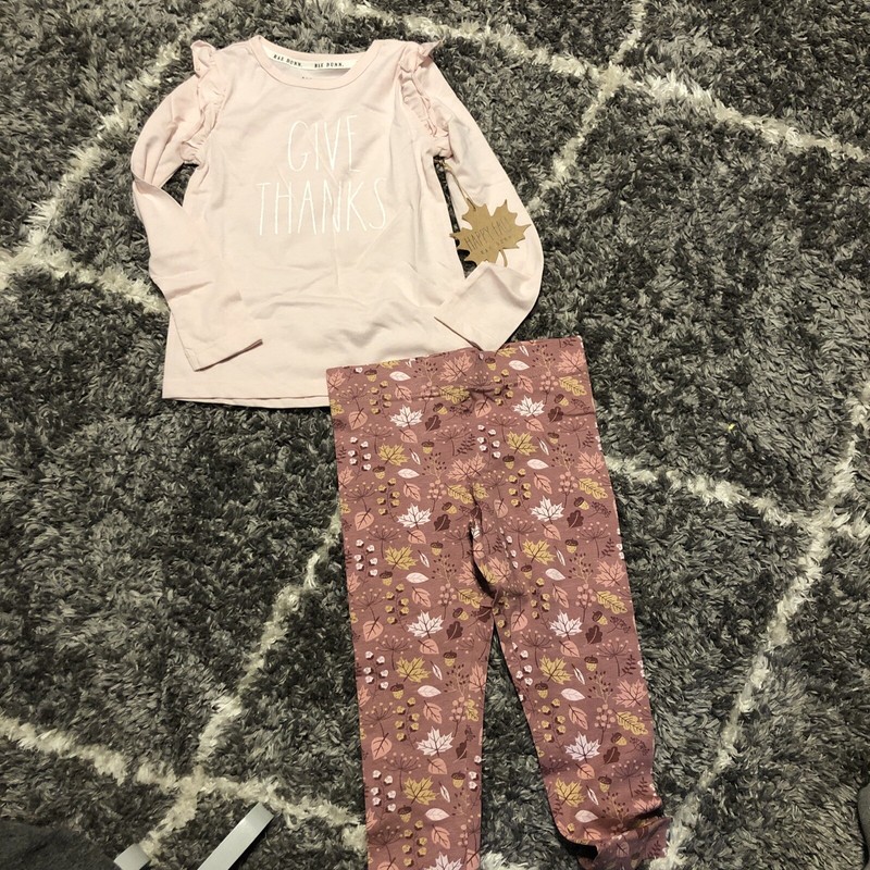 NWT: Little Girl’s “Give Thanks” by Rae Dunn Outfit ~ Size 5/6