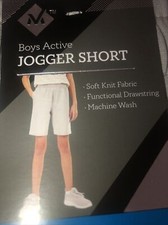 Member's Mark Big Boy's Soft Knit Elastic Waistband Jogger Shorts 10-12 Silver