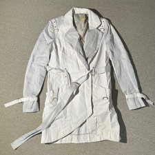 Leifsdottir Jacket Women’s Size 2 Beige Linen Polyurethane Blend Belted Pockets