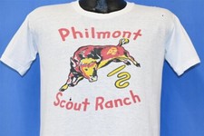 vintage 50s BSA PHILMONT SCOUT RANCH BOY SCOUTS DISTRESSED t-shirt YOUTH XL