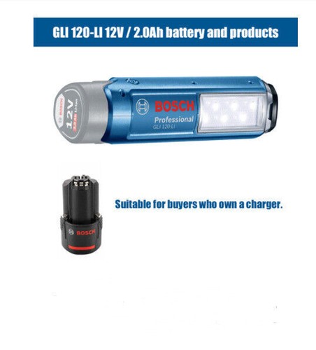 Bosch GLI 120-LI Rechargeable Light 6 LED lights 300 Lumens 12V LED Handheld - Picture 4 of 10