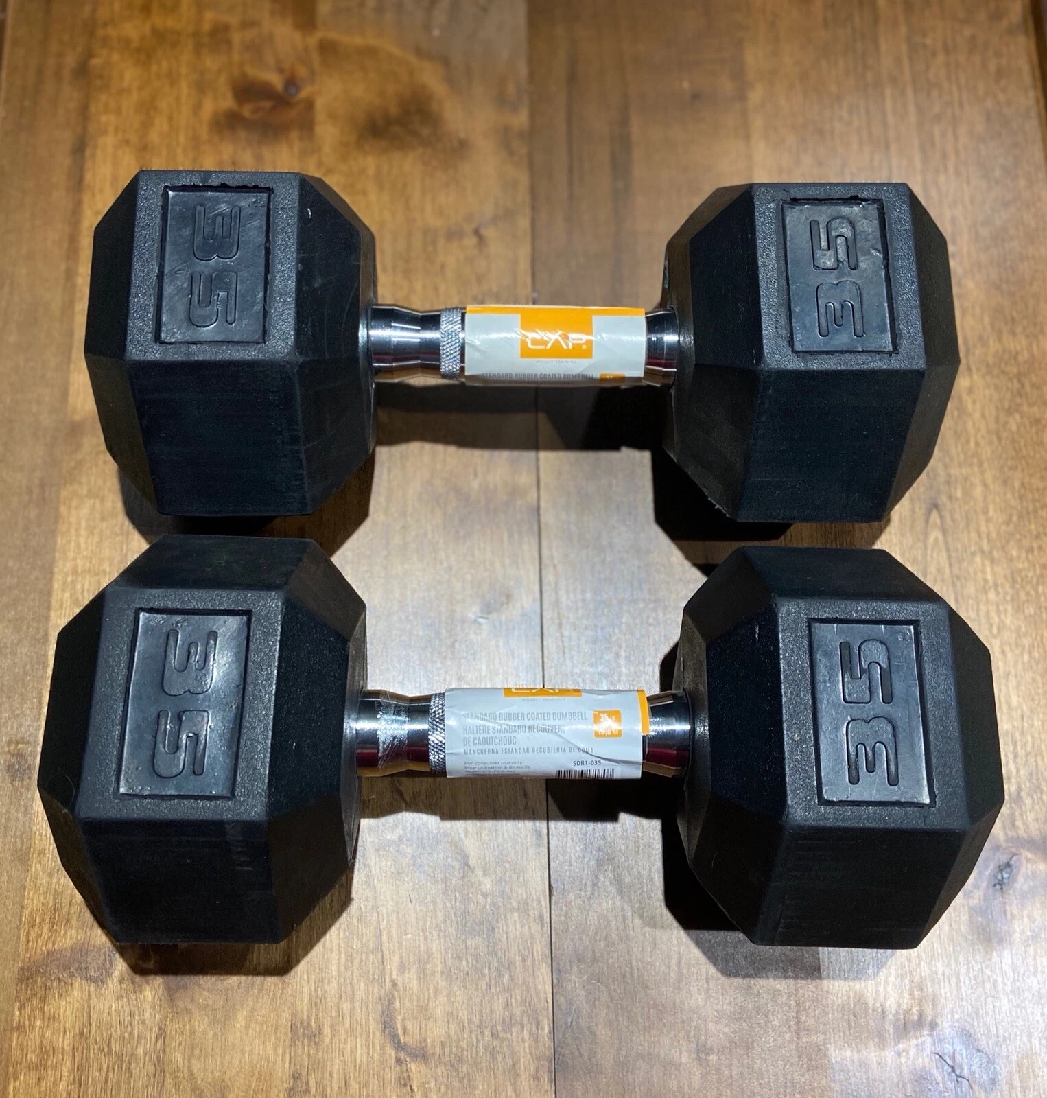 35 lb Dumbbell Set NEW - 70lbs Total - CAP Rubber Coated Hex