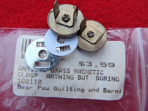 ANTIQUE BRASS MAGNETIC CLASP SNAP SET ~ 3/4" ~ BRAND NEW~ COST $3.59