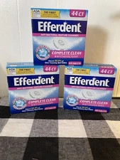 Efferdent Tablets Anti-Bacterial Denture Cleanser Complete Clean Oxi 3 Boxes