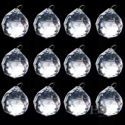 50 pcs Clear Glass Crystal Chandelier Ball Prisms Drops Home Decor Pendant 30mm