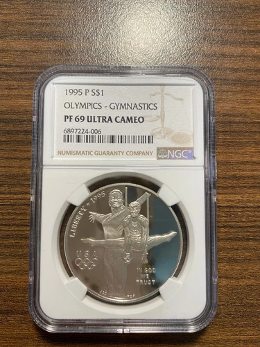 1995-P Olympics Gymnastics Silver Dollar Commemorative $1 NGC PROOF 69 UCAM