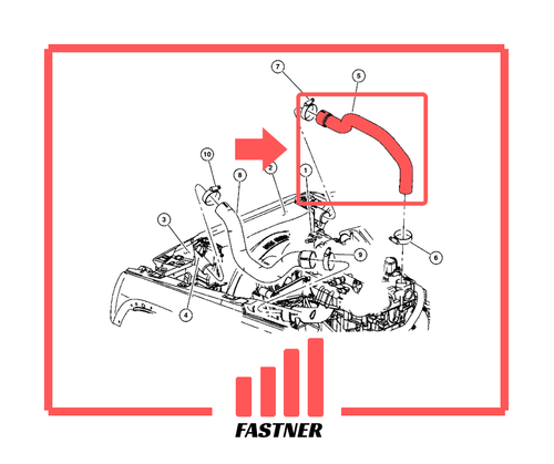 Tubo Intercooler Aria Turbo per Jeep Cherokee 2.5/2.8 CRD 05183846AA 52079801AC - Foto 2 di 2