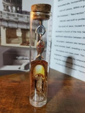 Tomb of Jesus Stones & Holy Fire candle Lit at Tomb of Jesus Glass Reliquary