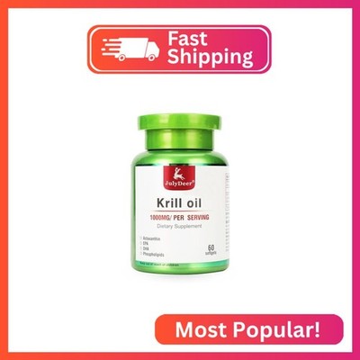 JulyDeer Antarctic Krill Oil 1000 mg with Omega-3s EPA, DHA, Astaxanthin and Pho