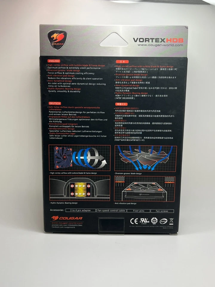 COUGAR VORTEX HDB Cooling Fan 120MM Hydro-Dynamic-Bearing (CF-V12HB) - Image 3 of 4