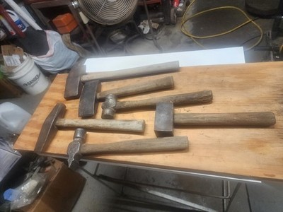Vintage Blacksmith Tools FORGE ANVIL Hammers Shaping Forging Tools Lot Of 6  USA