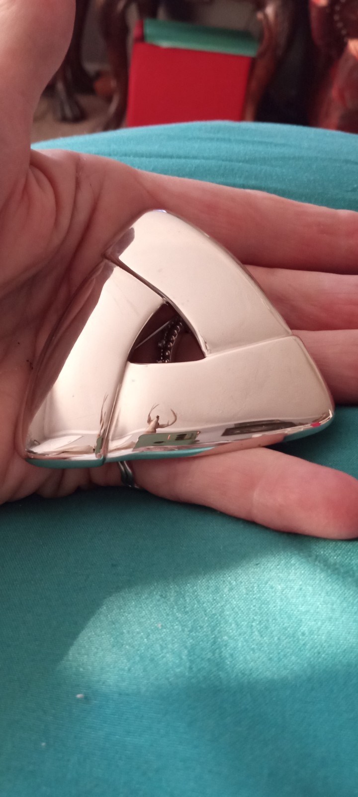 Monet Silver color Triangular shape Brooch. 2 1/2… - image 1