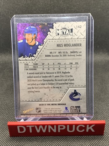 2020-21 UD Skybox Metal Universe Blue Spectrum Rookies Nils Hoglander #142 - Bild 2 von 2