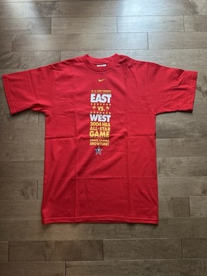 NWT Vintage Nike 2004 NBA All Star Game LA T Shirt Red Mens Small Kobe Shaq 