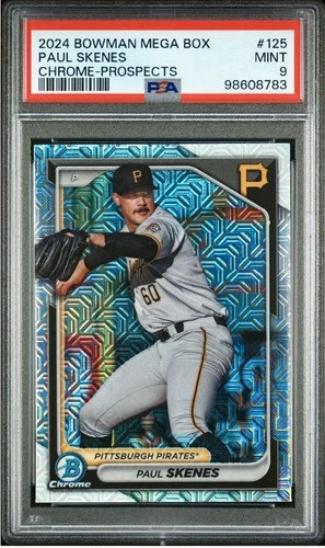 PAUL SKENES 2024 CHROME PROSPECTS PSA 9 Pittsburgh Pirates ￼ #125 ROOKIE