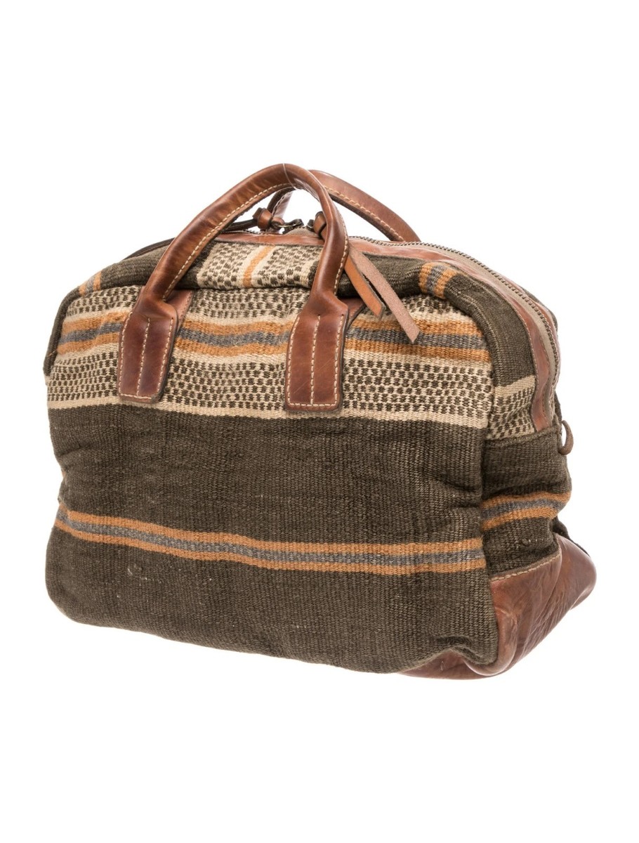 NWT, RRL Double RL, Ralph Lauren Woven Textile & Leather Duffel