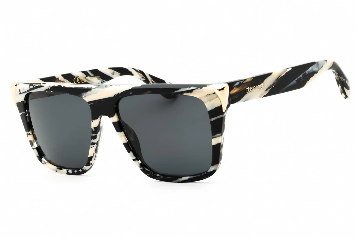 NEW ROBERTO CAVALLI women\'s square sunglasses in black / grey Roberto Cavalli RC991S 05B TSZE Black Square Sunglasses for  main image 4