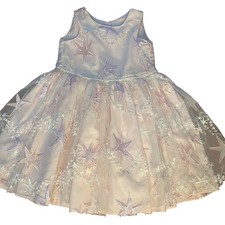 Pippa  Julie blush pink tulle stars sleeveless tie back girls dress SIZE 4