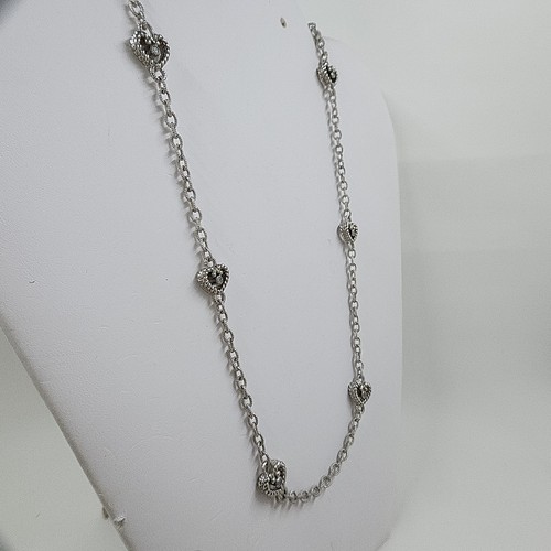 Gebrauchte Judith Ripka Zirkonia Herz Station Sterlingsilber Halskette - Bild 2 von 7