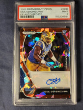 2021 PANINI PRIZM DRAFT PICKS RED ICE AUTO OSA ODIGHIZUWA ROOKIE CARD #OOD PSA9. rookie card picture