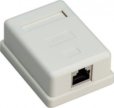 1-Port RJ45-Anschlussdose, CAT 6, STP geschirmt, weiß