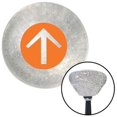 Orange Circle Directional Arrow Up Clear Retro Metal Flake Shift Knob M16x1.5