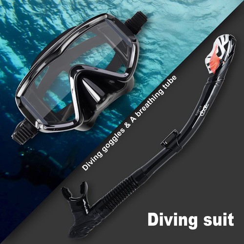Snorkel Set Pano 3 Window Goggles Anti-Fog Diving Mask Professional Snorkeling - Picture 6 of 12