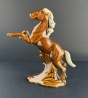 VTG Van Briggle Pottery Rearing Horse Figurine Brown Drip Glaze Colo Spgs USA