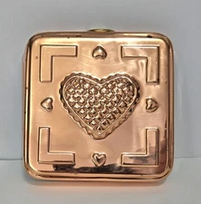  Copper Mold Wall Decor Hearts Tinned Inside 5" Square Korea 