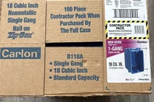 18 cu. in. PVC 1-Gang New Work Electrical Switch and Outlet Box Case of 100 New