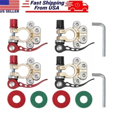 4pcs Car Battery Terminal Connector 4 Way Positive Negative Pole Quick Release