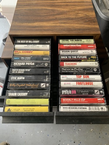 LOT 22 CASSETTE TAPE 80s Comedy And Movie Soundtracks EUC With Cassette Drawers