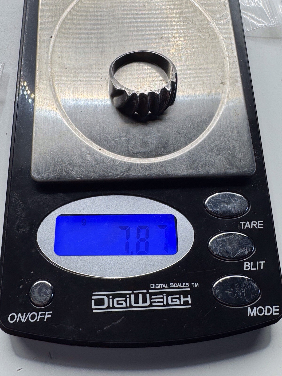 Vintage Mexico Solid Sterling Ring Modernist Flut… - image 8