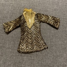 VINTAGE MADDIE MOD GURU GOLD DRESS BARBIE CLONE OUTFIT FASHION DOLL Needs Repair