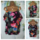 George Tropical Floral Cold Shoulder Top Size 16 Summer Holiday Blouse