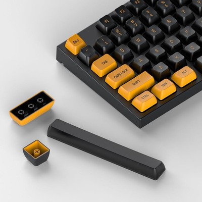 CSA Profile Doubleshot PBT Keycaps Set for MX Switches Orange Black 150 PK