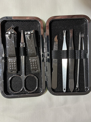 8PCS Pedicure / Manicure Set Nail Clippers Cleaner Cuticle Grooming Kit Case