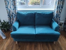2 Seater Sofa for Sale Very Good Condition £175 Colour Teal Velvet Fabric