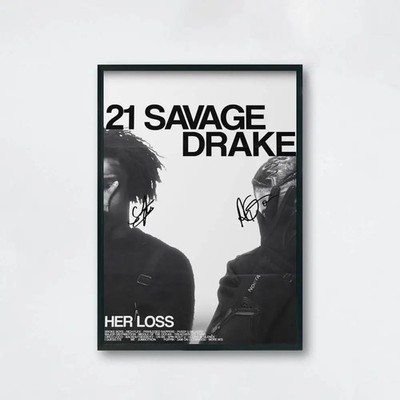 21 Savage & Drake Her Loss Poster Druck Wandkunst Bild Dekoration