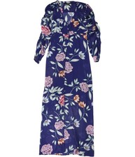 GUESS Womens Eliza Floral Maxi Dress, blue, XS