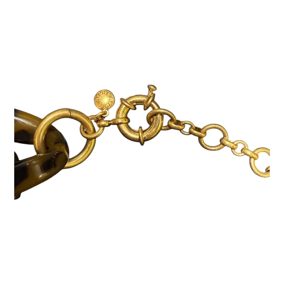 J. Collar distintivo de eslabones con estampado de guepardo grueso tono dorado Crew J334 Foto 4 de 4