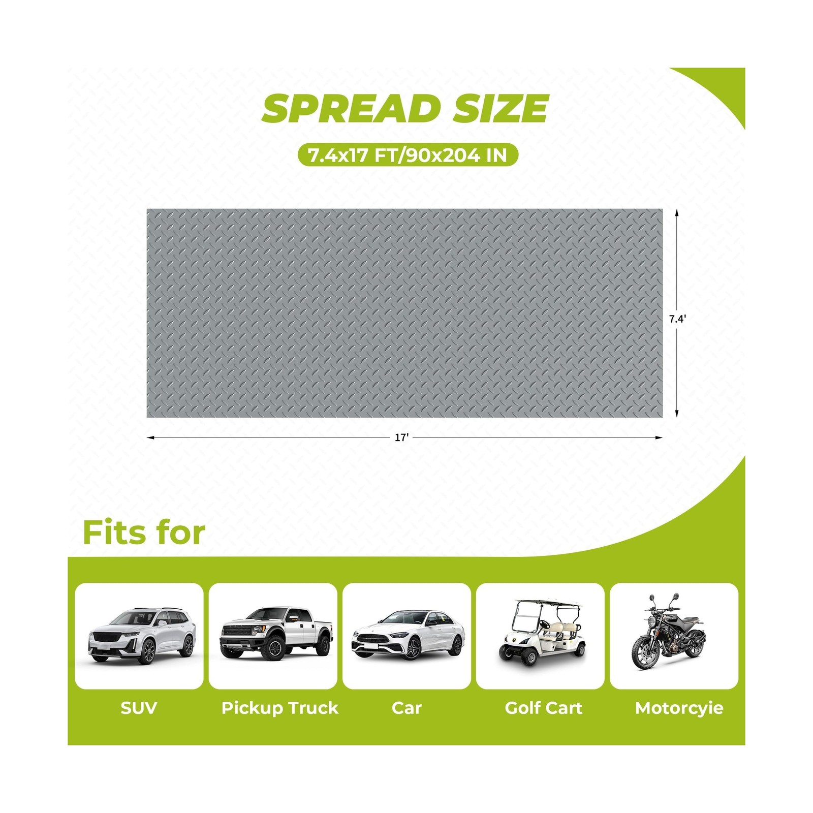 7'4"x 17' Garage Floor Mat, Thickened Garage Mats Flooring Roll for Under Car...