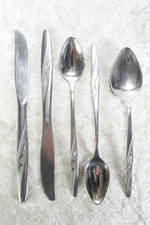 5 CHARM Pattern Vintage Stainless Flatware By International Silver/Wm Rogers Mfg