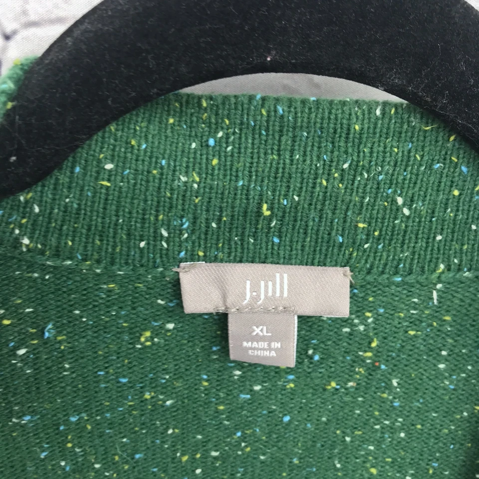 Catherines Top Womens Extra Large Green Long Sleeve Speckled Button Sweater - Image 3 of 4