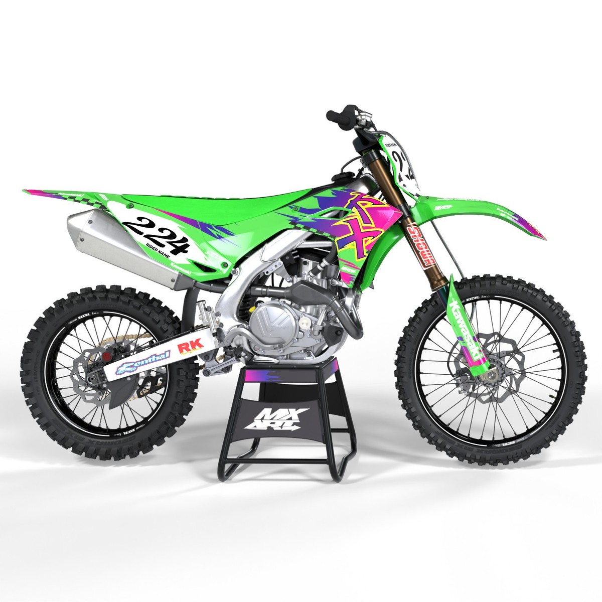 Sticker Kit Kawasaki KX 250 1999 2000 2001 2002 Junction Style